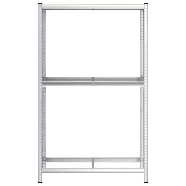 vidaXL 2-lags dækhylde 110x40x180 cm stål konstrueret træ sølvfarvet