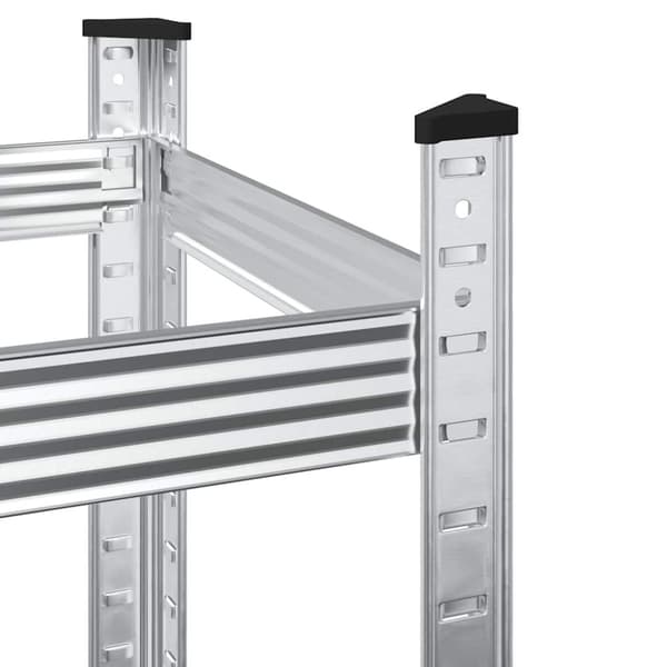 vidaXL 2-kerroksiset rengashyllyt 2 kpl hopea 110x40x109 cm teräs