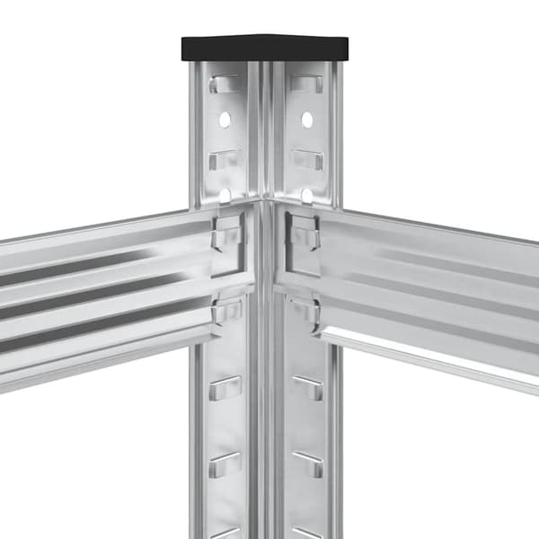 vidaXL 2-kerroksiset rengashyllyt 2 kpl hopea 110x40x109 cm teräs