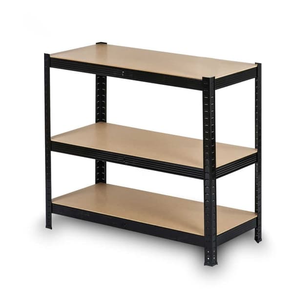 Elegant svart MDF-förvaringsskåp för kontor & hemmakontor, 5 hyllor, 750kg kapacitet