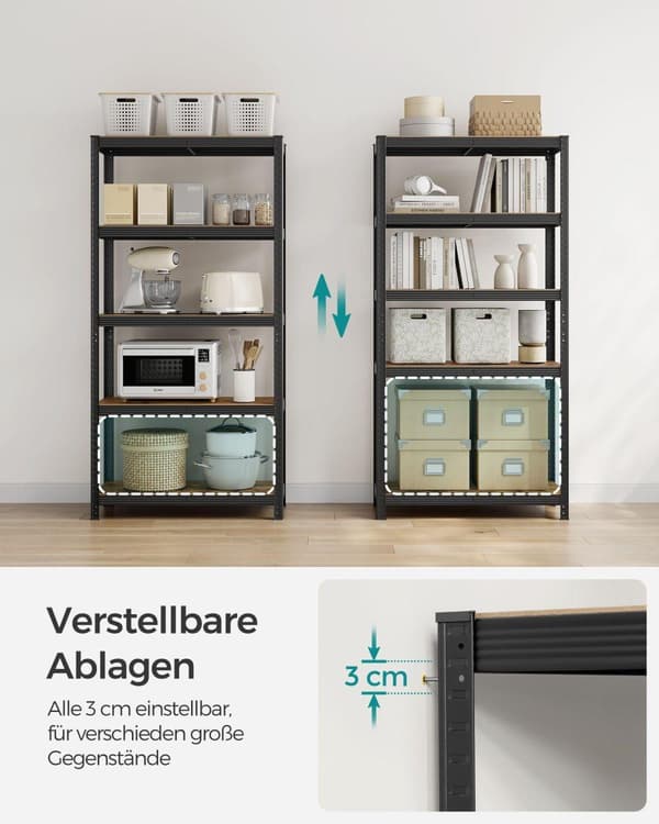 Hylla, SONGMICS, 50x100x200 cm, Grå