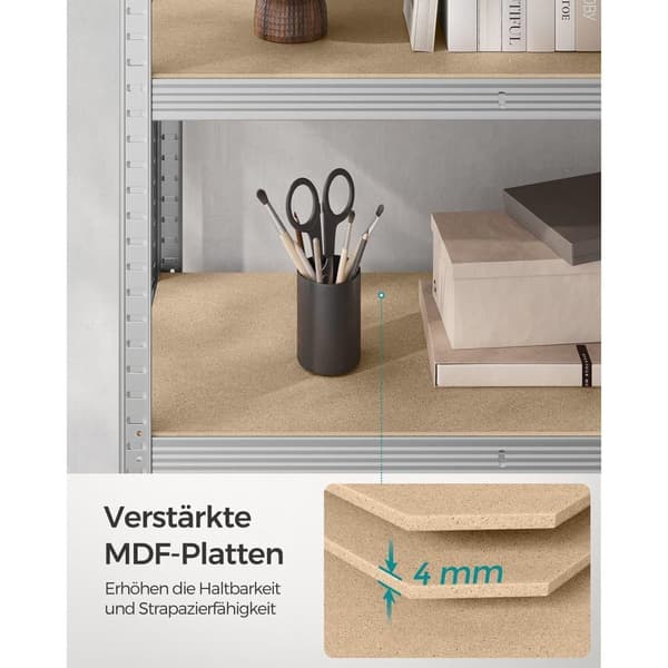 Hylde, SONGMICS GLR060Q01, 200x120x60 cm, Sølv