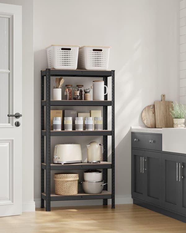 Stående reol, GLR030B01, 150x75 cm, Sort