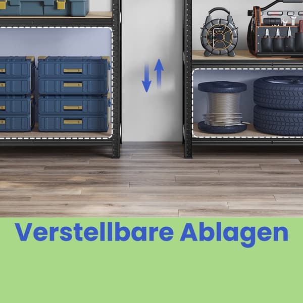 Robust opbevaringsplader - Sæt på 2 - 50x100x200 cm - Metal - Sort