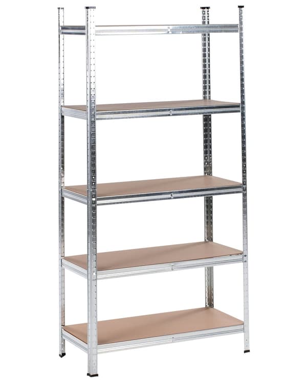 Reol Sølv Metall 150 cm 5 hyller Frittstående Moderne design Oppbevaringshyller Garasje