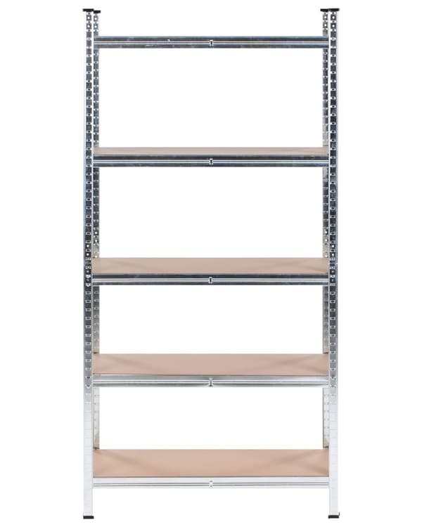 Sett med 2 reoler Sølv Metall 150 cm 5 hyller Frittstående Moderne design Oppbevaringshyller Garasje
