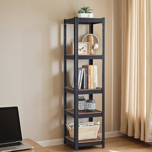 Robust hylde, SONGMICS GLR037B01, 150x37x37 cm, Brun Sort