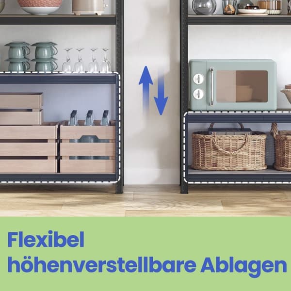 Hyllset med tung belastning, 40x90x180 cm, Silver
