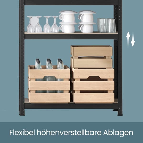 Kraftig Hyldesæt, 40x90x180 cm, Sølv