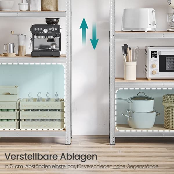 Opbevaringsstativ, SONGMICS GLR40Q, 40x90x180 cm, Sølv