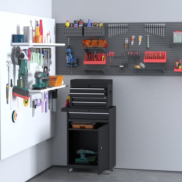 Verkstadsvagn, 52.5x28x104.5 cm, Svart
