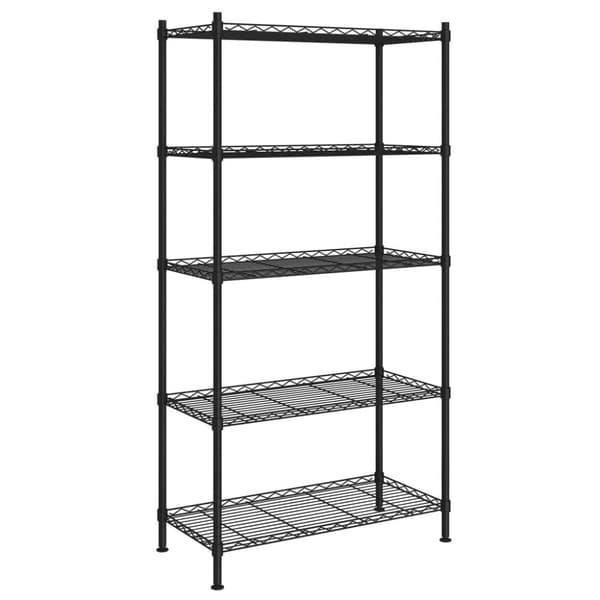 Förvaringshylla med 5 hyllplan 90x35x180 cm svart 250 kg