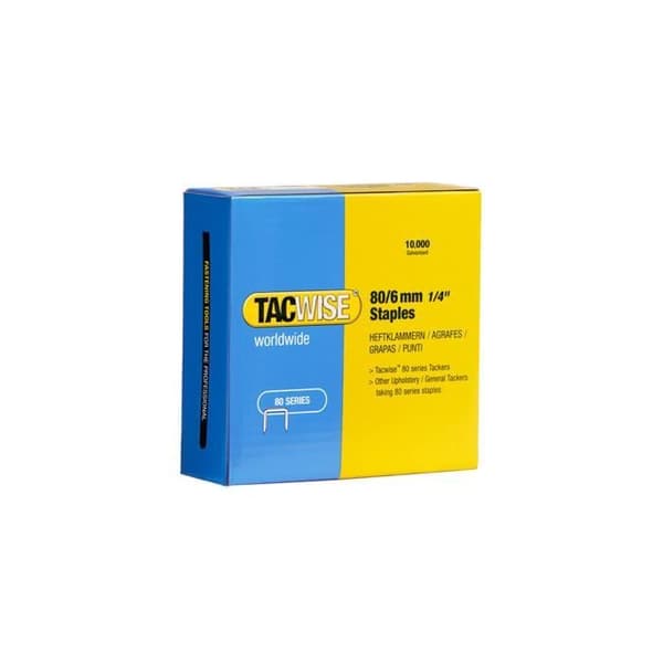 Kartong med 10 000 galvaniserade häftklamrar typ 80 L. 6 mm - TA-0381 - Tacwise