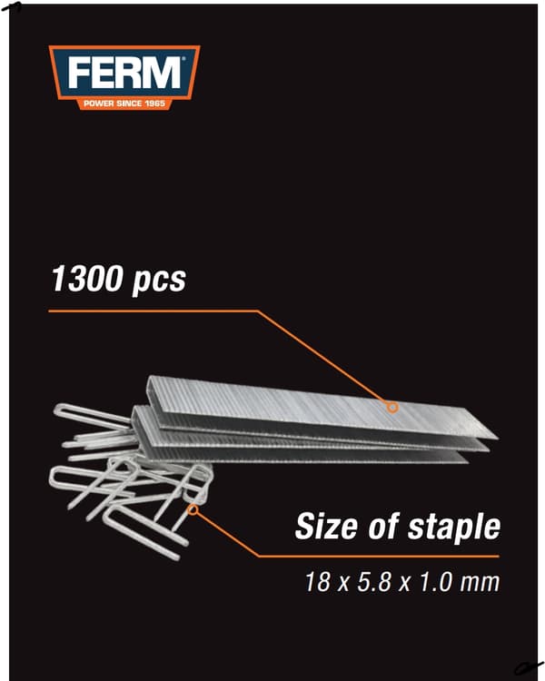 FERM ATA1029 Hæfteklammer | 18mm | 1300 stk. - ACC
