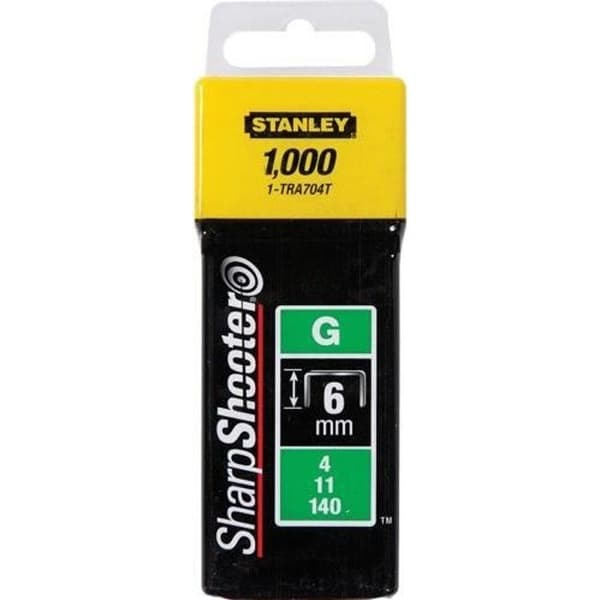 Klammer 6 mm typ G låda med 1000 - STANLEY - 1-TRA704T