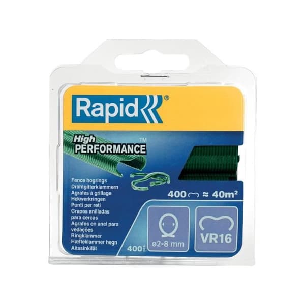 VR16 Rapid Agraf Plastbelagda trådnätklammer
