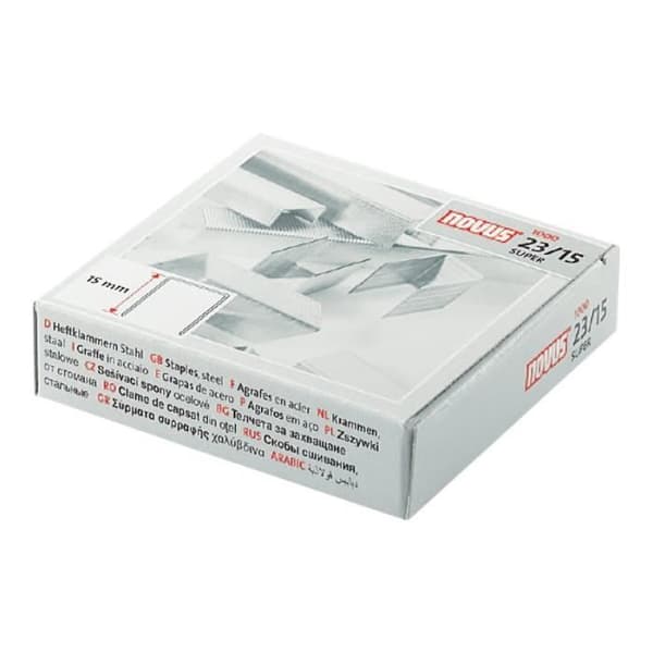 Novus SUPER Staples 23-15 15 mm ståltrådspaket om 1000 st för B 45-3, 52-3, 54-3, 56-3