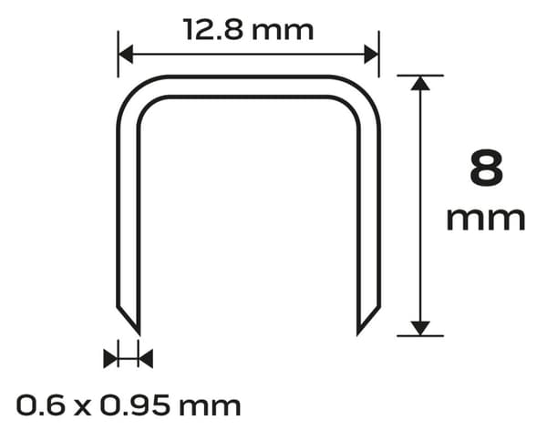 Galvaniserede hæfteklammer til pneumatisk hæftemaskine (14-572), GA21, Type 80 (380), længde 8 mm, 4000 s
