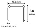 Pikkukuva 2 / 6: Galvanoidut niitit pneumaattiseen nitojaan (14-572), GA21, tyyppi 80 (380), pituus 14 mm, 4000