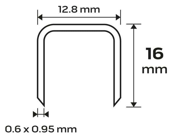 Galvaniserede hæfteklammer til pneumatisk hæftemaskine (14-572), GA21, Type 80 (380), længde 16 mm, 4000