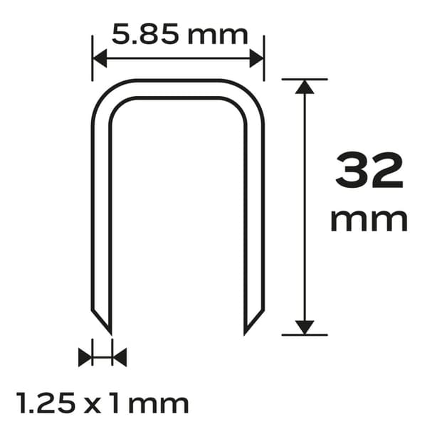 Galvaniserede hæfteklammer til pneumatisk hæftemaskine (14-570), GA18, Type 90 (4K), længde 32 mm, 4000 s