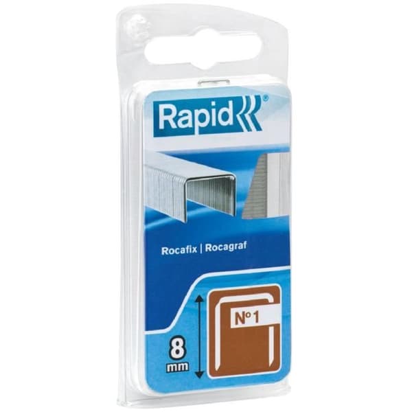 Häftklamrar - RAPID - Nr 1/8 mm - Galvaniserat stål - Paket om 200 - Pappersanvändning