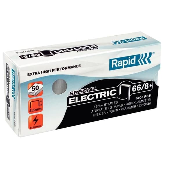 Agrafes - RAPID - Super Stark 66/8+ - Galvaniserad - Paket med 5000 stycken - Set om 100