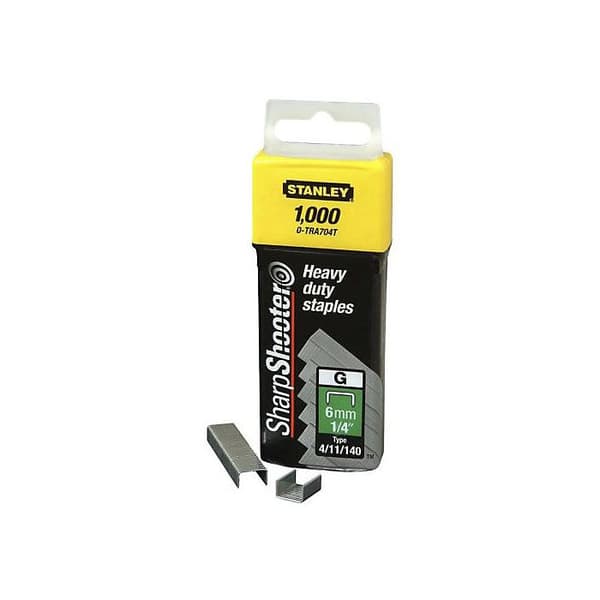 Häftklamrar - STANLEY - 1-TRA704-5T - 6 mm - Stål - Låda med 5000 enheter