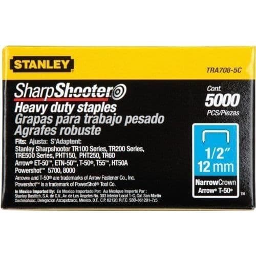 Agraffer 10 mm - STANLEY - 1-TRA706-5T - Stål - Förpackning med 5000 - Papperanvändning