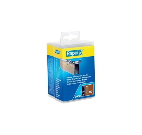 Klemmer 90/20 3000 stk, i plastboks, galvanisert, Rapid