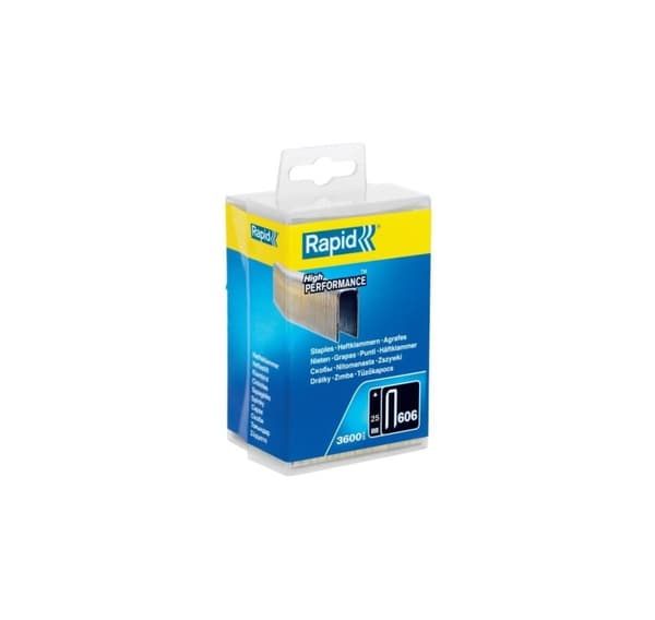 Klemmer 606/25 3600 stk, 6,0x1,1mm, sort, i plastikæske, zink, Rapid