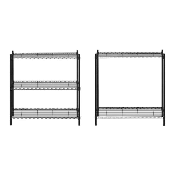 Gennembrudt trådlagerstativ, sort, 180x90x35cm, op til 150 kg