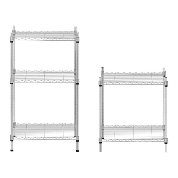 Genombruten tråd lagerhylla, grå färg 150x55x35cm upp till 150kg