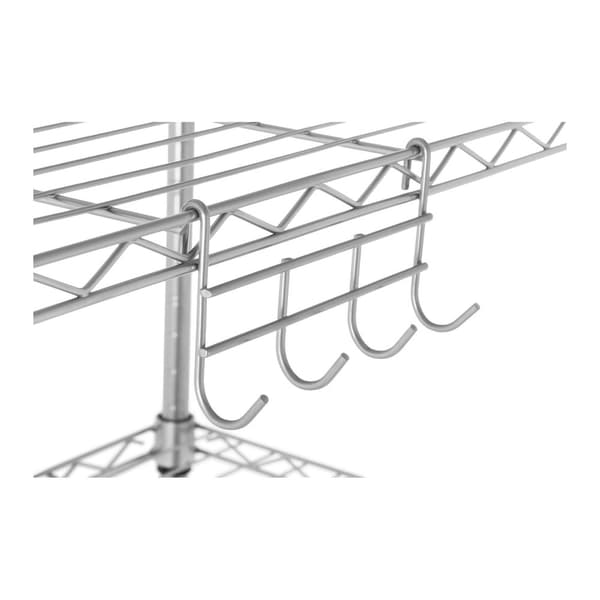 Genombruten tråd lagerhylla, grå färg 150x55x35cm upp till 150kg