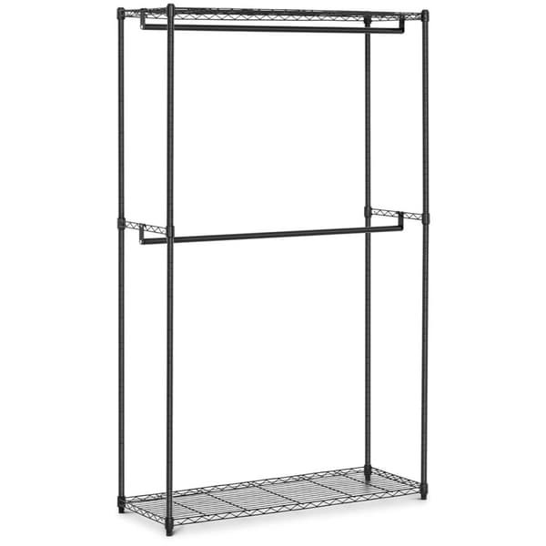 Tøjstativ til omklædningsrum garderobe 2 hylder 2 bøjler 120 x 45 x 180 cm op til 200 kg