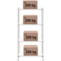 Pikkukuva 6 / 6: Kromattu työpajahylly, 4 hyllyä + 4 mattoa, 1 t 1000 kg asti, 90x45x180 cm