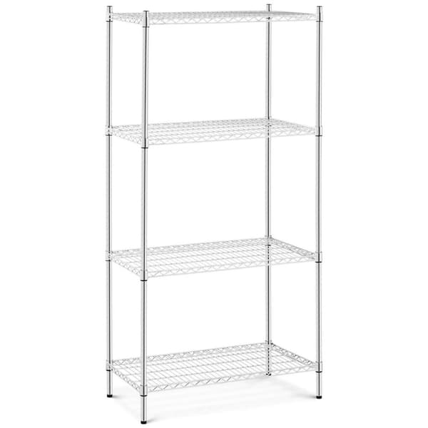 Förkromad verkstadshylla, 4 trådhyllor, upp till 1 t 1000 kg, 90x45x180 cm