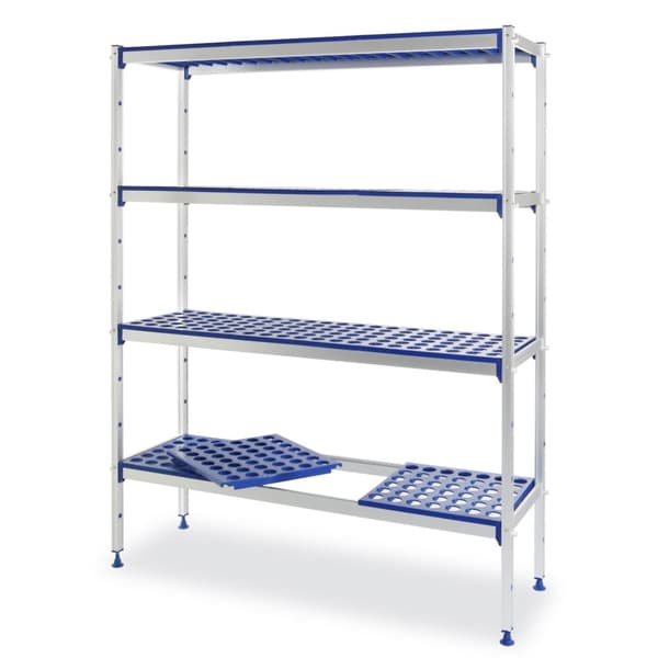 Genombruten matförvaringshylla, bredd 128 cm, höjd 168,5 cm - Hendi 812273