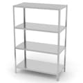 Miniatyrbillede 2 af 2: Catering lagerhylde i rustfrit stål, 4 hele hylder, 180(h)x120x60cm - Hendi 812563