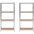 Pikkukuva 5 / 6: Metallivaraston hylly 4 hyllyä 320 kg 80 x 40 x 160 cm harmaa 2 kpl.