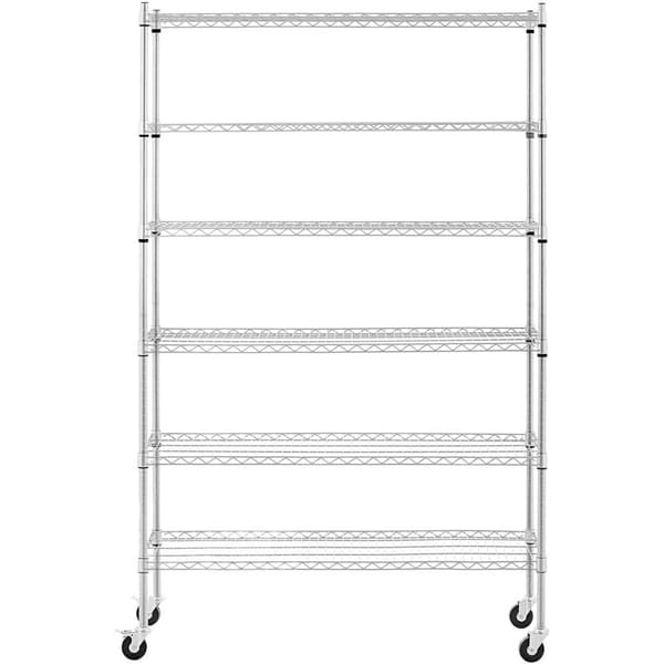 Harjakattoinen lankavaraston hylly pyörillä, 6 hyllyä, jopa 90 kg, 120x45x189 cm