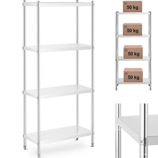 Catering lagerhylde i metal op til 200 kg 80 x 40 x 180 cm