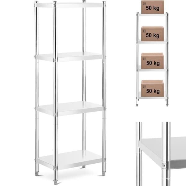 Metal catering lagerhylde op til 200 kg 60 x 40 x 180 cm