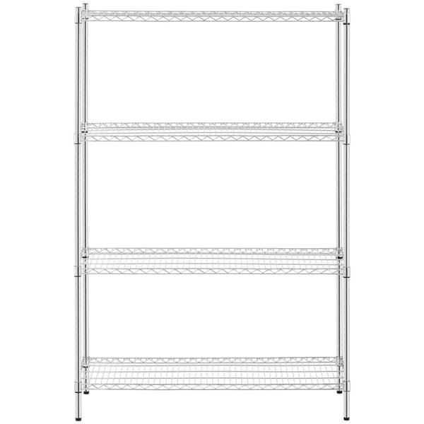 Forkromet værkstedshylde, 4 gennembrudte hylder, op til 1 t 1000 kg, 120x45x180 cm