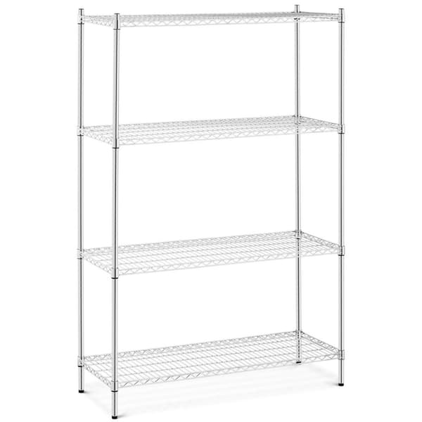 Forkromet værkstedshylde, 4 gennembrudte hylder, op til 1 t 1000 kg, 120x45x180 cm
