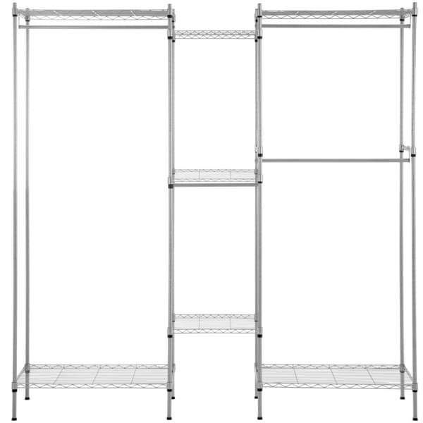 Trådtøjsstativ til garderobe, garderobe, 7 hylder, 4 stænger, 189 x 45 x 196 cm, op til 210 kg