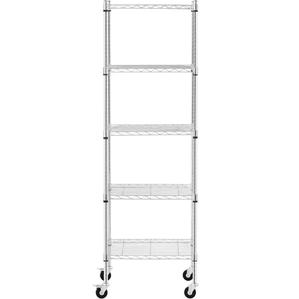 Harjakattoinen lankavaraston hylly pyörillä, 5 hyllyä, jopa 50 kg, 60x45x186 cm