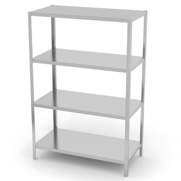 Catering lagerhylde i rustfrit stål, 4 hele hylder, 180(h)x120x50cm - Hendi 812549