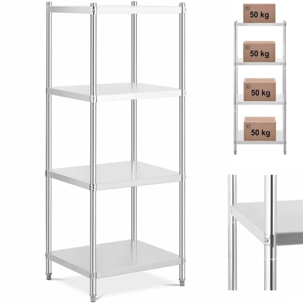 Metal catering lagerhylde op til 200 kg 70 x 60 x 180 cm