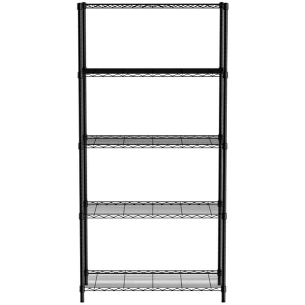5-hylders skruet lagerhylde, sort, 91x45x183 cm - Hendi 812990